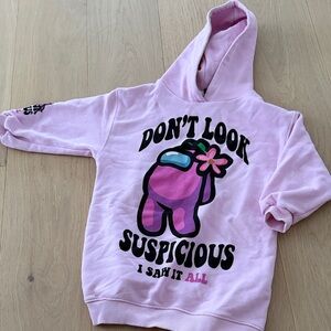 Zara Among Us Character Kids Hoodie in Light Pink